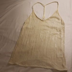 BEAUTIFUL racerback silk sequined tank sz XS